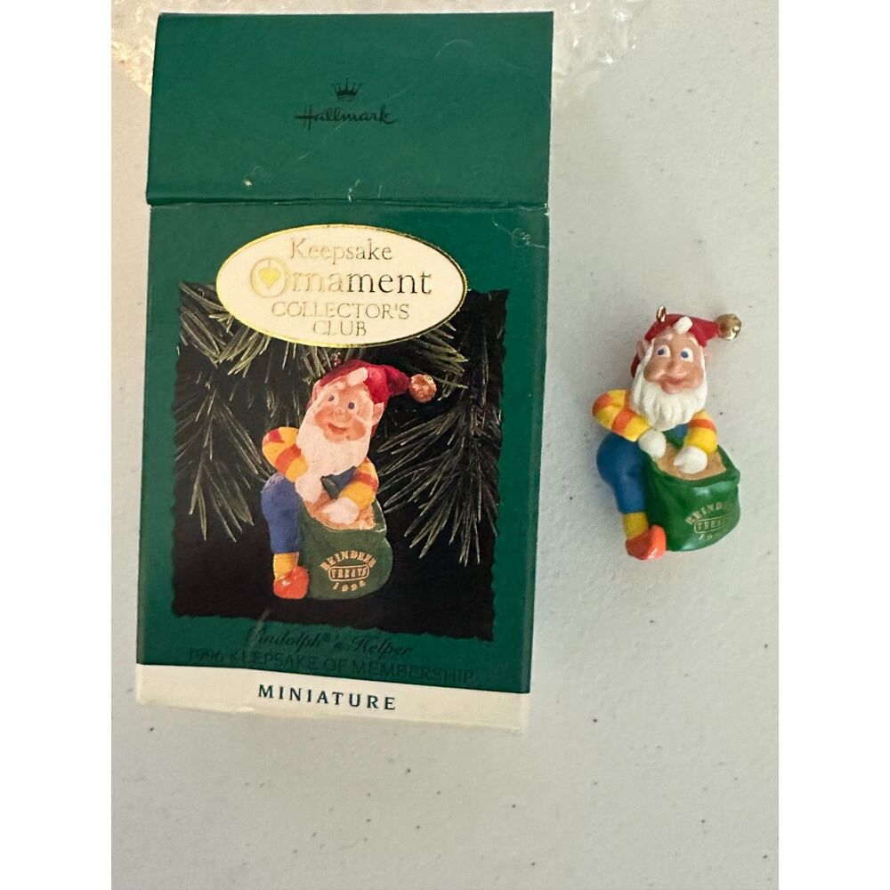Hallmark Collectors Club Rudolph's Helper Ornament 1996